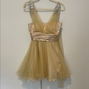 Dancing Queen Gold Sequin Kids Dress